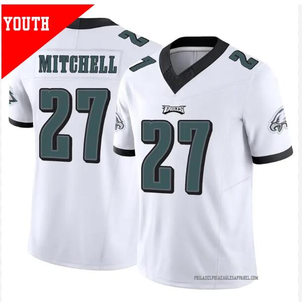 Youth Nike Philadelphia Eagles 27 Quinyon Mitchell Midnight white Game 2024 NFL Jersey